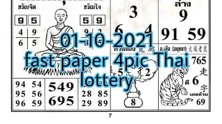 01-10-2021 fast paper Thai lottery new paper