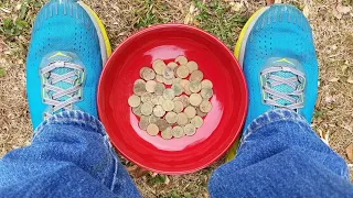 My Lawn is a BLANKET of Coins!! Metal Detecting Abandoned Penny HOARD (Old House, Built 1918-1921)