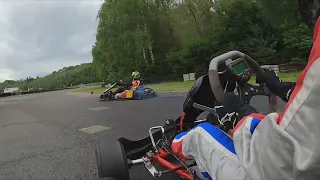 Karting with slicks on a drying track at Kerpen | OK Senior