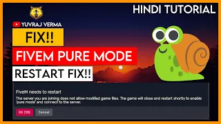 FiveM Pure Mode Restart Issue Fix | FiveM Modified Game File Restart Issue Fix - Hindi Tutorial