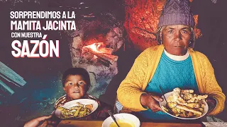 SORPRENDIMOS CON UN RICO CHICHARRON DE TRUCHA A LA MAMITA JACINTA EN LOS ANDES DEL PERU.