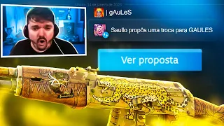 Mandei uma SKIN RARA de presente ao GAULES e ele AMOU