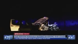 1 seriously injured, I-440 west closed in Raleigh after wrong-way crash