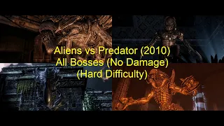 Aliens vs. Predator (2010) - All Bosses (No Damage) (Hard Difficulty) (4K)