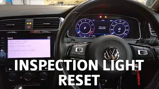 VW GOLF MK 7 OIL AND INSPECTION LIGHT RESET DIGITAL DASHBOARD