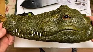 Flytec V002 2 4G RC Crocodile Head Boat Unbox and Test 14+