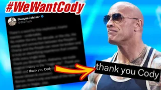 THE ROCK SPEAKS AS #WeWantCody TRENDS!