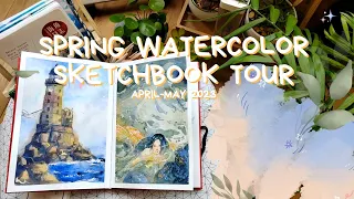 ОБЗОР АКВАРЕЛЬНОГО СКЕТЧБУКА 2023 |SPRING WATERCOLOR SKETCHBOOK TOUR 2023