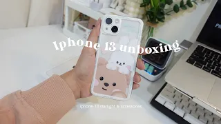 iphone 13 aesthetic unboxing (starlight 🌟) + cute accessories 📦