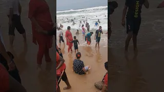 Viral Sea Beach Waves Enjoying People 🌊 #viral #enjoy #beach #people #shorts