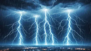 Strong Storms And Heavy Thunderstorms Sound, Heavy Rain On Roof For Deep Sleep On Cold Nights