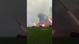 Ukraine war, BM-27 Uragan  missile launchers fire upon the Russian invaders