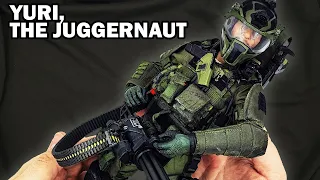 Russian special forces juggernaut with minigun action figure