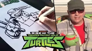 Kevin Eastman Drawing Raphael for RISE TMNT SWEEPSTAKES [Rise Of The TMNT]