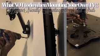 How to Mount a TV by yourself! (Rental Friendly) Watch this before you try at Home!