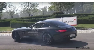 Mercedes  AMG GTS drift around the roundabout!
