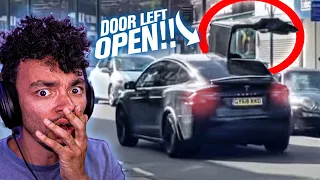 WE React to IDIOTS In TESLA Cars!