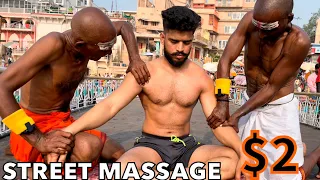 $2 World’s Best Four Hand Street Massage  💈ASMR Street Barber Chamunda brothers