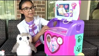 Disney Doc McStuffins Rescues Porg the Bird + NEW Rescue Pet Mobile Pretend Play | Toys Academy