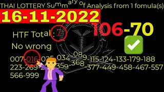 16-11-2022 THAI LOTTERY Summary of Analysis from 1 fomula(s)