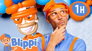 Blippi Learns Colors with Balloons at Amy's Playground! | 1 HOUR OF BLIPPI TOYS!