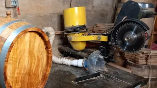 How to Make a Miter Saw From a Vacuum Cleaner Engine DIY | Homemade Tools for Making Wooden Barrels