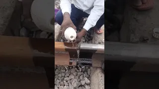 Thermite welding process for joiningrailway tracks #indian #railway #welding