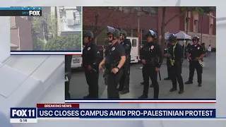 LAPD begins marching onto USC campus amid pro-Palestine protests