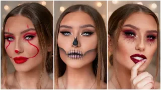 QUICK & EASY LAST MINUTE HALLOWEEN MAKEUP LOOKS - PENNYWISE, SKULL & MORE | Hannah Renée