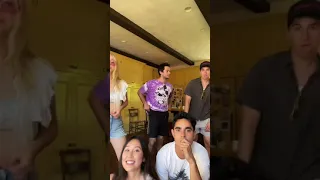 Dylan O'Brien, Max Minghella, Olivia Sui and Sam Lerner doing another TikTok dance