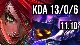 KATARINA vs VEIGAR (MID) | 13/0/6, Rank 6 Kata, Legendary, 400+ games | EUW Grandmaster | v11.10