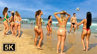 5K ⁶⁰ IPANEMA BEACH walking tour | 🇧🇷 Sunny day in RIO DE JANEIRO
