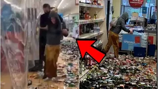 Woman Smashes 500 Bottles Of Booze In British Supermarket