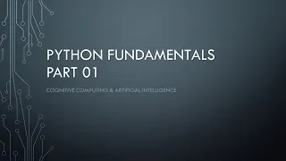 Python Fundamentals - Part 01