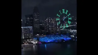 New Years Eve 2020, awe inspiring drone formation flying COUNT DOWN in Singapore