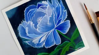 Easy Beautiful and Charming Peony Flower Painting with calming Music| Beginner friendly Tutorial