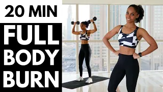 🔥 Fiery Full Body Fat Burning Workout with Dumbbells | (Knee Friendly)