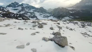 Drone Footage Of A Mountain Landscape With Snow Background Video || No Copyright || No Watermark