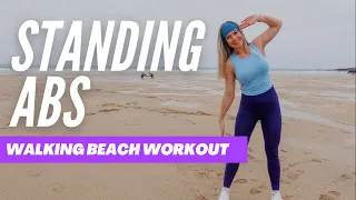 Walking Workout At The Beach - Low Impact- Standing Abs- 15 Minute Workout