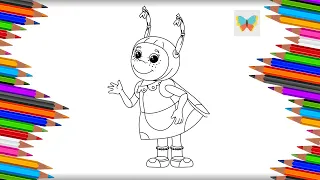 Как нарисовать Милу из мультика Лунтик | Рисуем и Учим Цвета | Kids Coloring