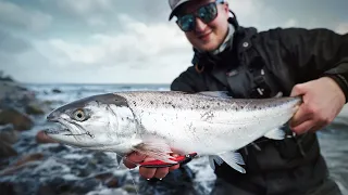 Big Waves And Big Silver Sea Trout - Open Coast Fishing In The Early Spring!