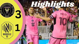 Intermiami CF VS Nashville SC (3-1) Extended Highlights and Goals. Messi with a brace (2).