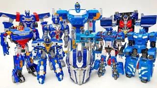 Different New Blue TRANSFORMERS Movie JCB: Robot Tobot Giant OPTIMUS PRIME TRUCK, CRANE, TRAIN, BOAT