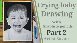 crying baby Drawing ✍️ || How to shade crying face || with graphite pencils ✏️ ||