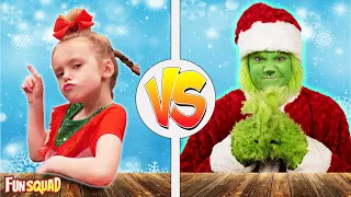 Girl vs Grinch! Who Will Win To Save Christmas? Fun Squad