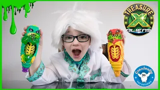 TREASURE X ALIENS! Dissecting Slime Aliens with Canadoodle Toy Reviews