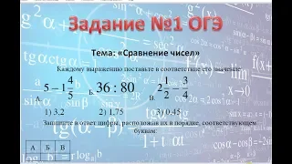 ОГЭ. Математика. Задание 1. Каждому выражению поставьте в соответствие его значение