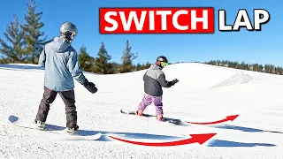 Full Switch Snowboarding Lap & Teaching Friend Switch