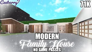 Bloxburg | Modern Family House No Game pass 71k | Speed Build