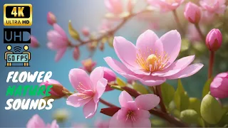 4k Ultra HD Dolby vision | Relaxing Flower Garden Calming Music | Stress Relief Nature Sounds
